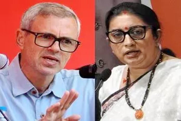 Omar Abdullah senses defeat in Jammu and Kashmir: Smriti Irani
