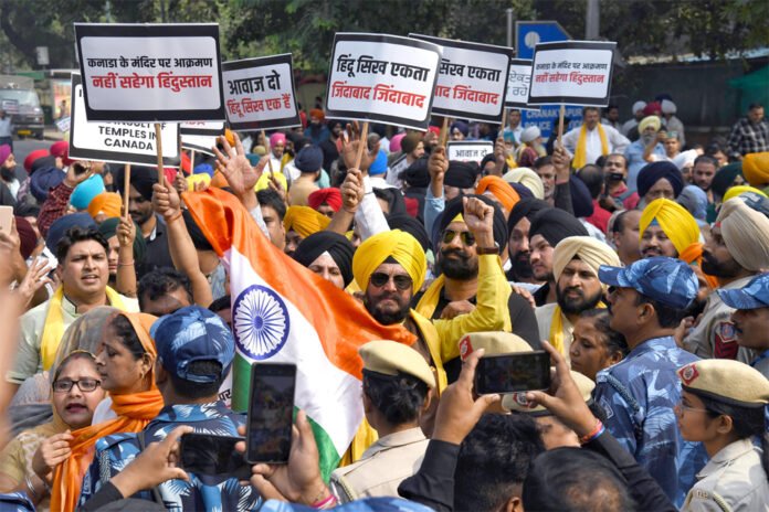 Demonstration at Canadian Embassy in Delhi
